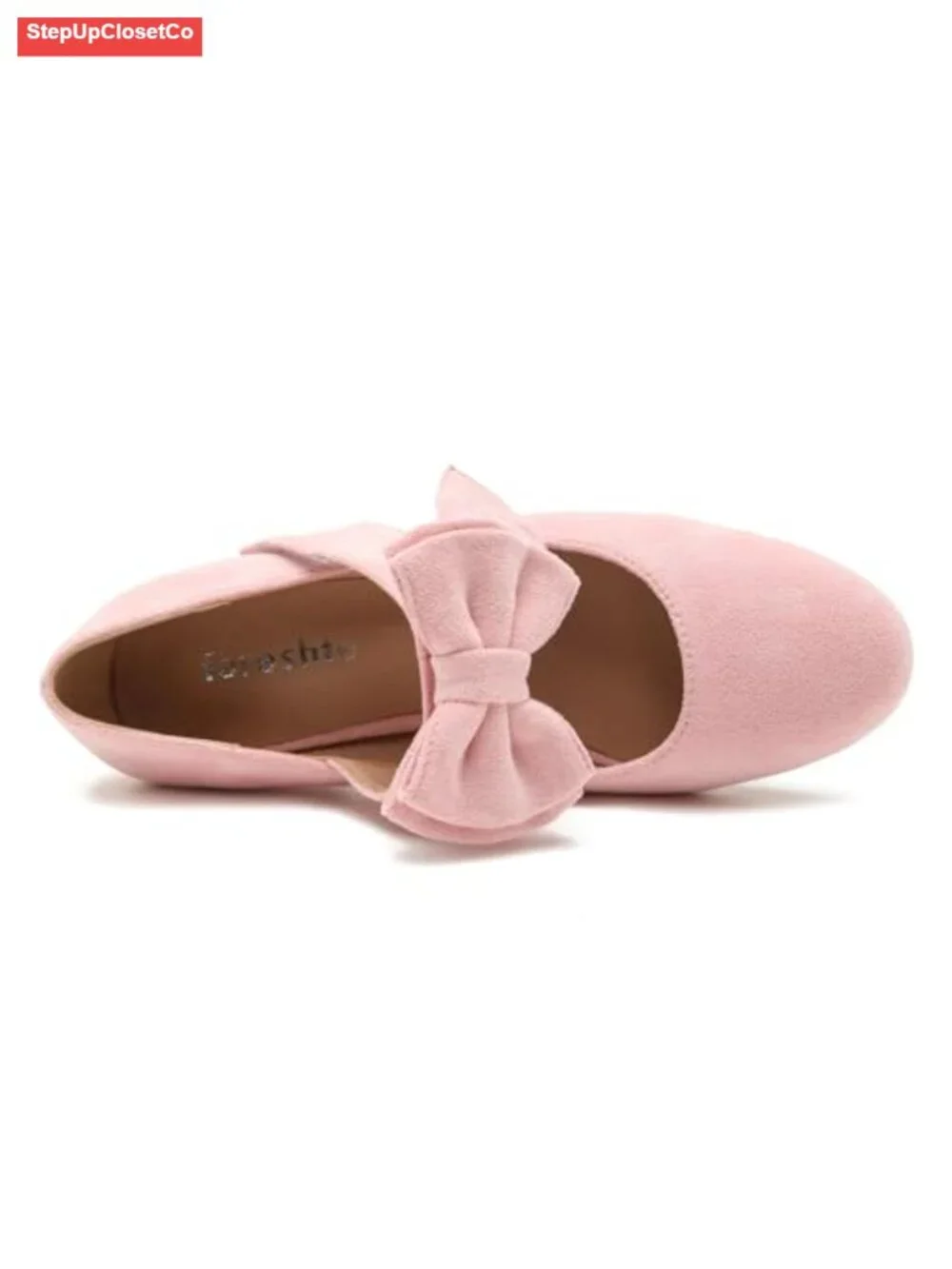 Women's Mary Jane Pumps Bow Block Heel Closed Round Toe Vintage Style